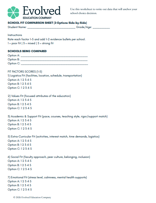 Screen shot-like image of the inside of the checklist framework