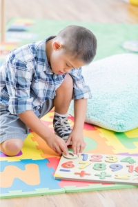 child participates in kindergarten
