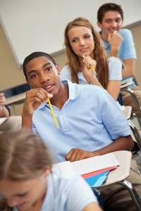 Private school students in a classroom